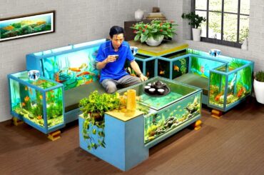 WOW! Unique coffee table aquarium idea for living room | How to DIY
