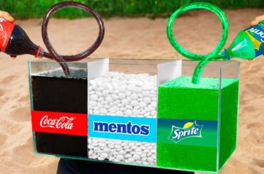 DIY Coca-Cola, Sprite and Mentos vs Aquarium!