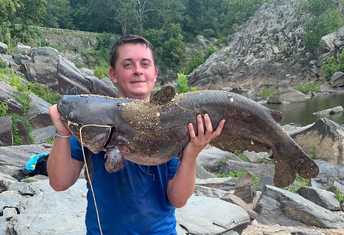 Photo of man holding a large fish